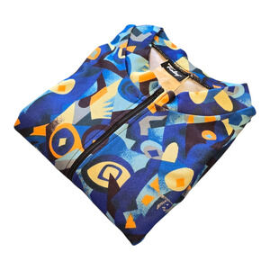 Tinley Vintage Cycling Jersey Mens Size XL Long Sleeve 1/2 Zip Geometric Print